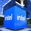 The Intel logo is displayed on a sign in front of Intel headquarters on July 16, 2025 in Santa Clara, California.