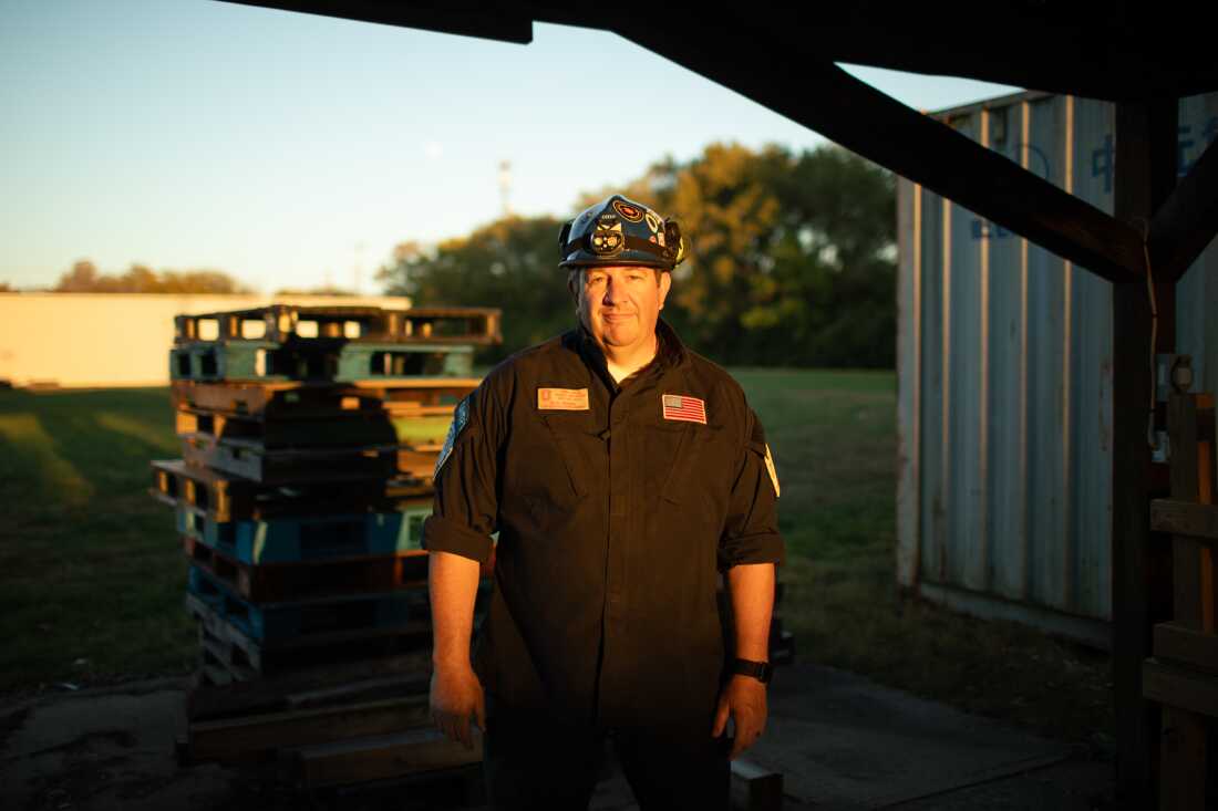 A portrait of Mike Muhl, who has worked with Ohio Task Force 1 since it was founded in 1998.