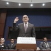 Robert Santos, who resigned as U.S. Census Bureau director on Feb. 14, raises his right hand to swear in during a House Oversight Committee hearing in December 2024 on Capitol Hill in Washington, D.C.