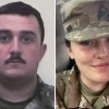 This photo combination shows injured West Virginia National Guard Staff Sgt. Andrew Wolfe (left) and Specialist Sarah Beckstrom, who died after Wednesday's shooting in Washington, D.C.