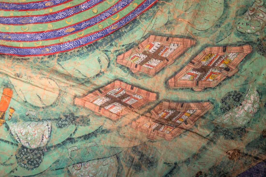 The newly-acquired Jain Cosmology Map from India from 1830.