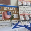 Posters for civilians who were abducted from Israel by Hamas on Oct. 7, 2023, are posted at the Hillel at UCLA in Los Angeles.