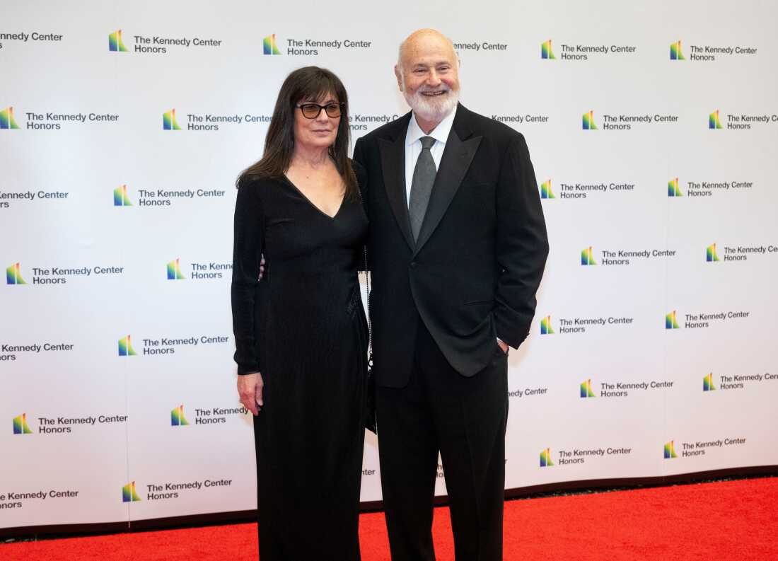 Rob Reiner and Michele Reiner arrive on the red carpet at the State Department for the Kennedy Center Honors gala dinner, Dec. 2, 2023, in Washington.