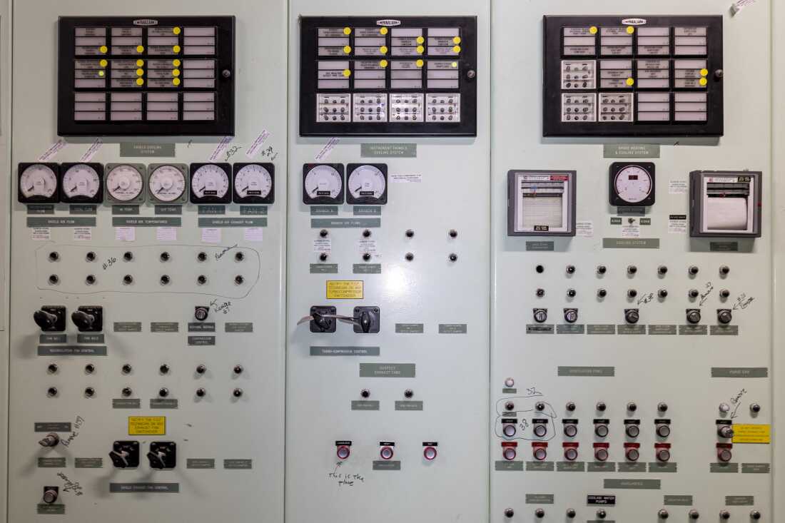 A control panel to the historic Experimental Breeder Reactor-II (EBRII) at the Idaho National Laboratory. Supporters say the Department of Energy has decades of experience with advanced reactor designs being pursued by nuclear startups. But critics worry whether it can be a truly independent regulator.