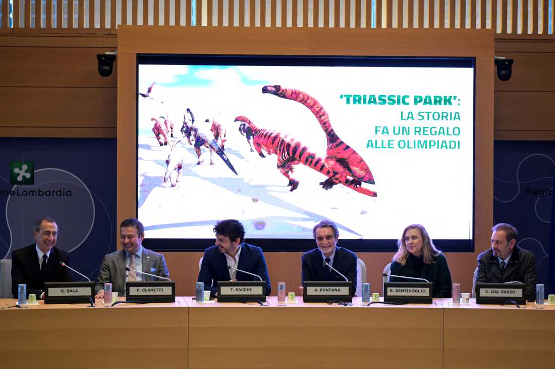 Italian officials held a press conference on Tuesday to announce the discovery of thousands of dinosaur tracks in Stelvio National Park.