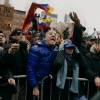Protesters express their anger toward ousted Venezuelan leader Nicolás Maduro and fly the Venezuelan flag outside the Daniel Patrick Moynihan United States Courthouse in New York City on Monday.