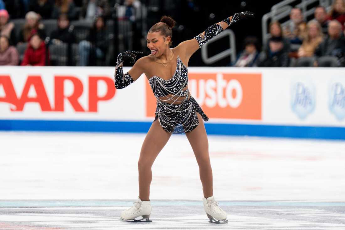 Starr Andrews competes in the women's short program during the 2026 U.S. Figure Skating Championships at the Enterprise Center on Wednesday, Jan. 7, 2026, in St. Louis’ Downtown West neighborhood.