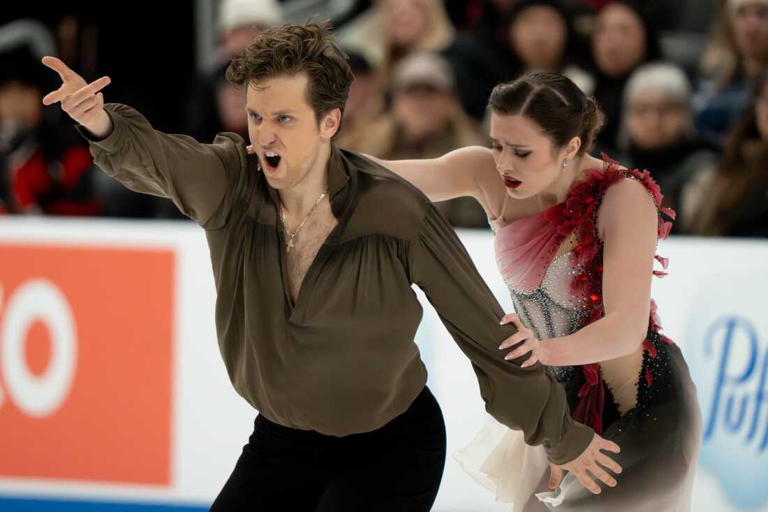 Christina Carreira and Anthony Ponomarenko compete in the ice dance free skate during the 2026 U.S. Figure Skating Championships at the Enterprise Center on Saturday, Jan. 10, 2026, in St. Louis’ Downtown West neighborhood.
