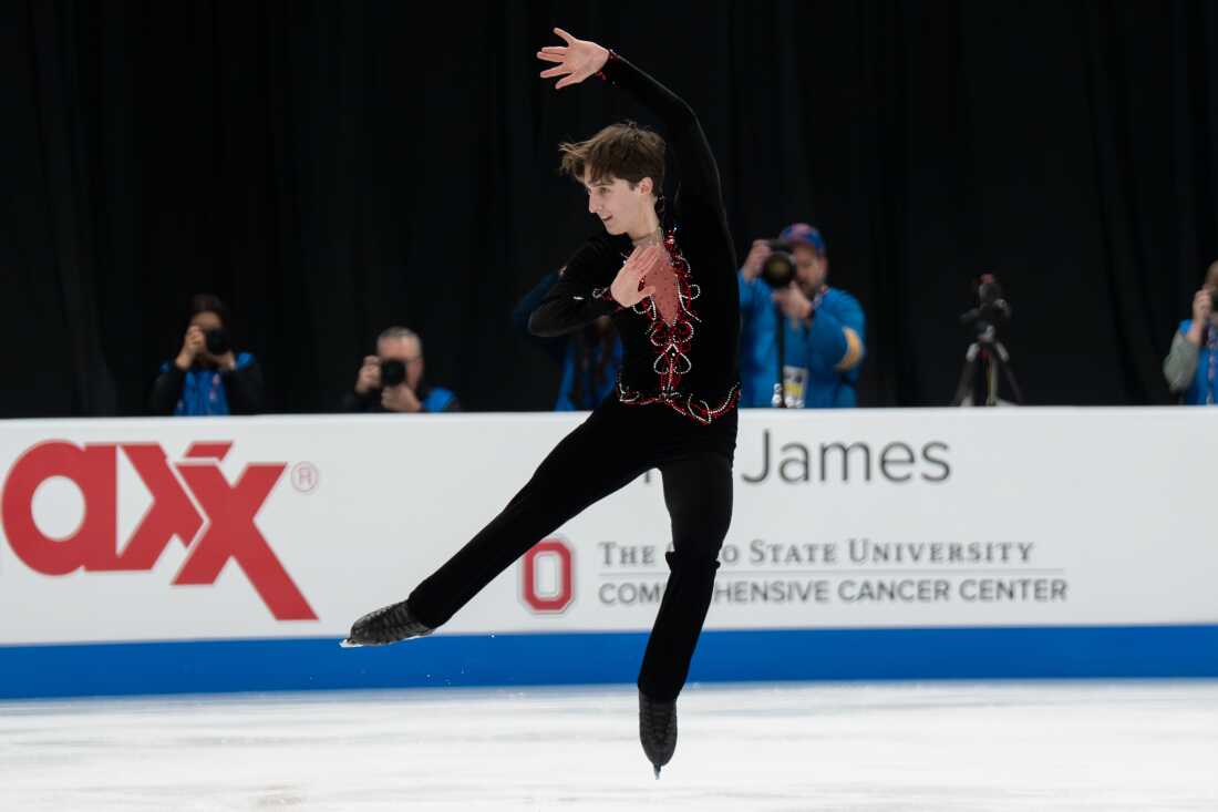Kai Kovar competes in the men’s short program during the 2026 U.S. Figure Skating Championships at the Enterprise Center on Thursday, Jan. 8, 2026, in St. Louis’ Downtown West neighborhood.