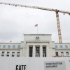 Construction work is done around the Federal Reserve building in Washington, D.C., on Sept. 17, 2024. The estimated cost of the project has jumped more than 30% in recent years.