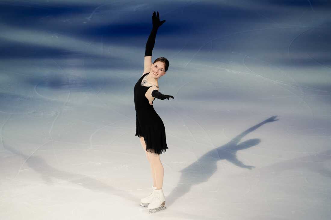 Isabeau Levito performs her “Breakfast at Tiffany's”-themed exhibition program after being named to the Olympic team.