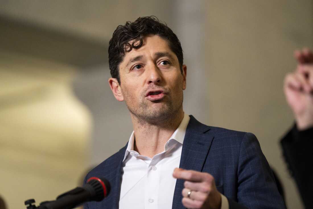 Minneapolis Mayor Jacob Frey speaks during a press conference at City Hall on Jan. 9. Frey has called on federal investigators to turn over information to the Minnesota Bureau of Criminal Apprehension after the shooting death of Renee Good by a federal officer.
