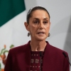FILE - Mexican President Claudia Sheinbaum speaks at the National Palace in Mexico City, Nov. 7, 2025. 