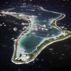 This image released by the U.S. Navy shows an aerial view of Diego Garcia, a remote island in the Indian Ocean.