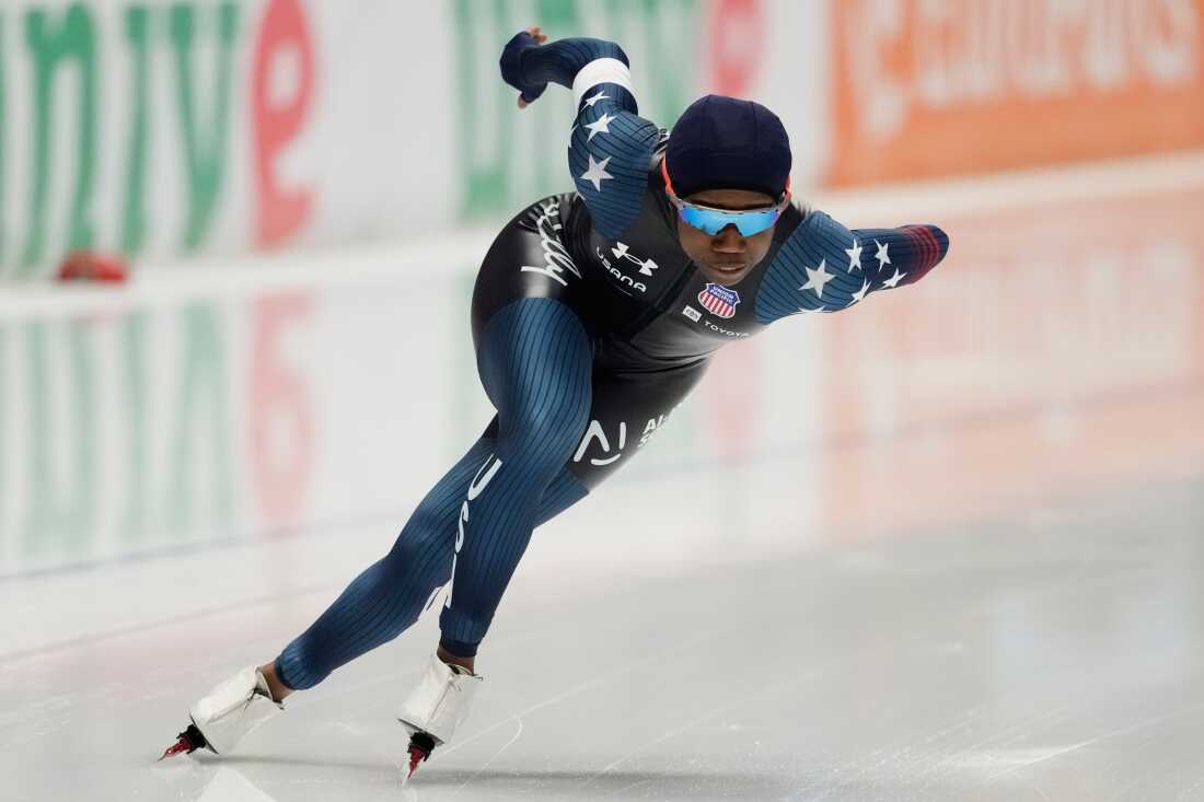 U.S. speedskater Erin Jackson, pictured in January.