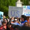 Demonstrators rally outside the U.S. Supreme Court in Washington, D.C., in 2019 to protest the first Trump administration’s failed push for a question about a person’s U.S. citizenship status to be added to 2020 census forms.