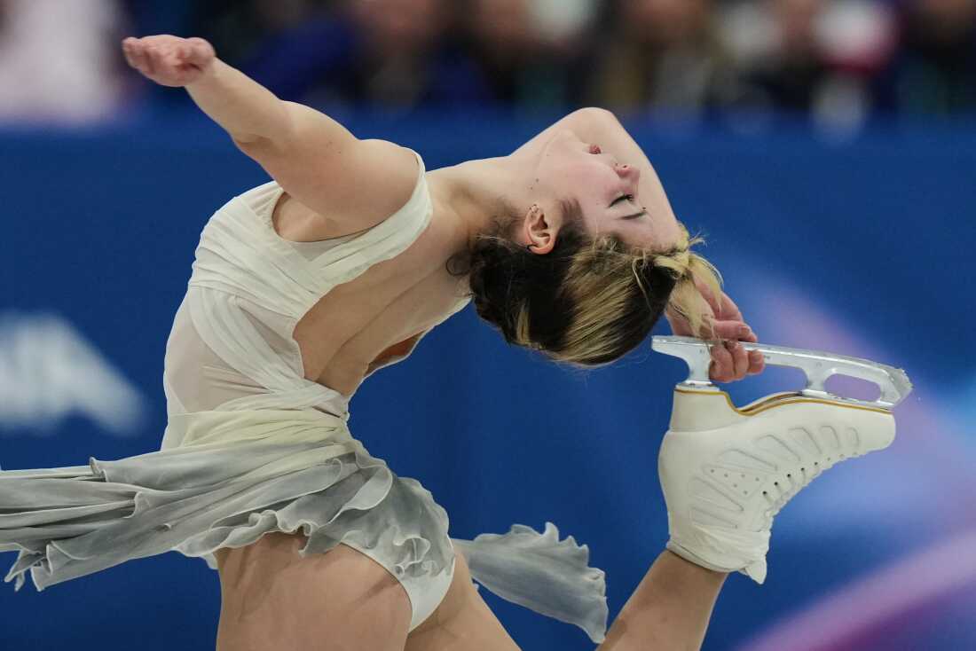 Alysa Liu of the United States competes during the figure skating women's team event at the 2026 Winter Olympics, in Milan, Italy, Friday, Feb. 6, 2026. (AP Photo/Francisco Seco)